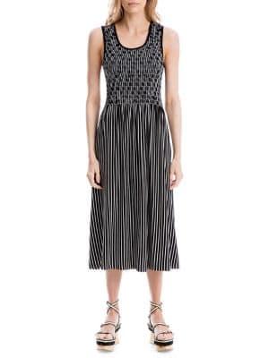 Max Studio Smock-stripe A-line Dress