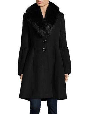 Ivanka Trump Faux Fur Collar Long Coat