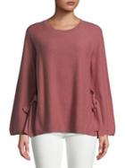 Vince Camuto Tie-sleeve Cotton Sweater Top