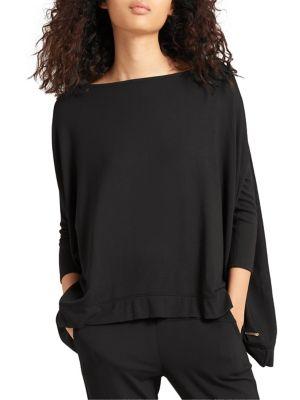 Donna Karan Active Ribbed Quarter-sleeve Top