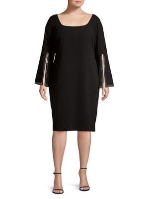 Calvin Klein Plus Embellished Split Sleeve Dress