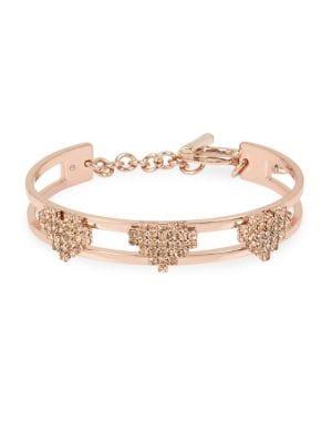 Bcbgeneration Heartbreaker Silk Crystal Heart Toggle Cuff Bracelet