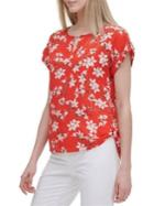 Calvin Klein Floral Roll-sleeve Top