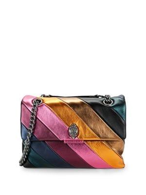 Kurt Geiger London Large Soho Striped Leather Shoulder Bag