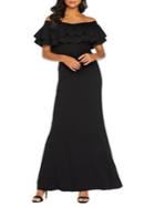Quiz Ruffled Off-shoulder Trumpet Gown