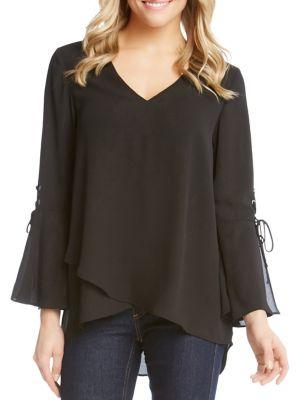 Karen Kane Bell Sleeve Split Hem Top