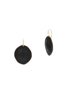 Robert Lee Morris Soho Patina Bar Sculptural Round Disc Drop Earrings