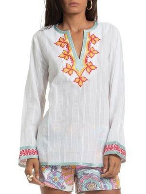 Trina Turk Modern Miami Embroidered Cotton Tunic
