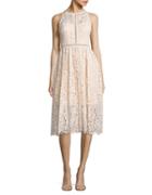 Adrianna Papell Pleated Lace Dress