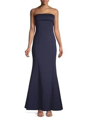 Eliza J Strapless Foldover Fit-&-flare Gown