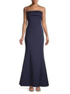 Eliza J Strapless Foldover Fit-&-flare Gown