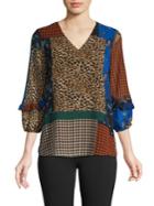 Calvin Klein Mixed-print V-neck Top