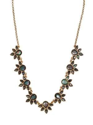 Lucky Brand Dark Magic Mother-of-pearl & Crystal Statement Necklace