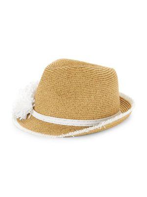 August Hats Frayed Pom-pom Fedora