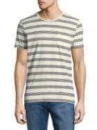 Selected Homme Striped Cotton Crewneck Tee