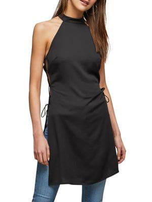 Miss Selfridge Halterneck Lace-up Tunic Top