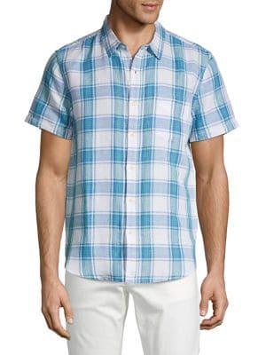 Lucky Brand Plaid Short Sleeve Button-front Shirt
