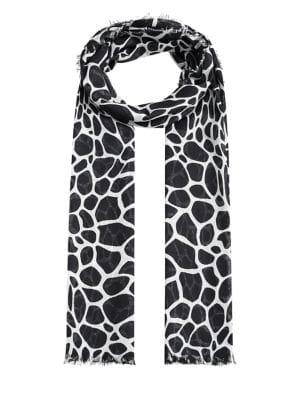 Mango Printed Frayed Scarf