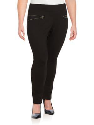 Chelsea & Theodore Plus Moto Zip Leggings