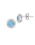 Lord & Taylor Swiss Blue Topaz, White Topaz And Sterling Silver Earrings
