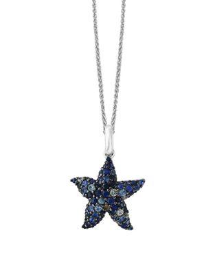 Effy Sapphire And Sterling Silver Pendant Necklace