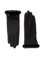 Lauren Ralph Lauren Faux-fur Trimmed Knit Gloves