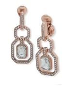 Anne Klein Crystal Pave Link Drop Earrings