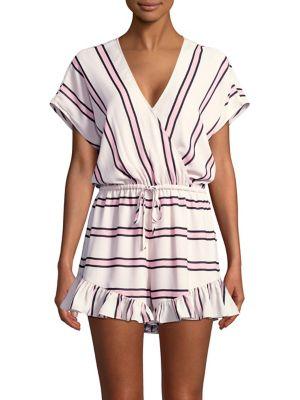 Design Lab Lord & Taylor Striped Short-sleeve Romper