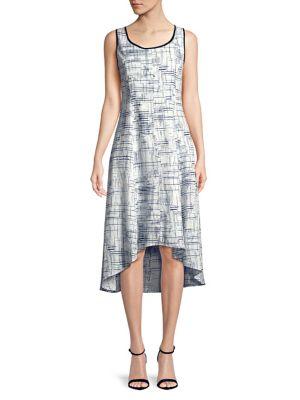 Jones New York Abstract-geo Sleeveless Sharkbite Dress