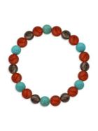 Lord & Taylor Smoky Quartz, Red Agate And Howlite Beaded Bracelet