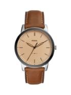 Fossil The Minimalist 3-hand Stainless Steel Leather-strap Watch