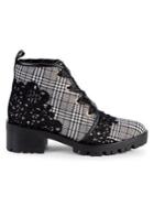 Karl Lagerfeld Paris Parker Embroidered Plaid Booties