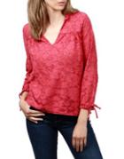 Lucky Brand Clip Jacquard Peasant Top
