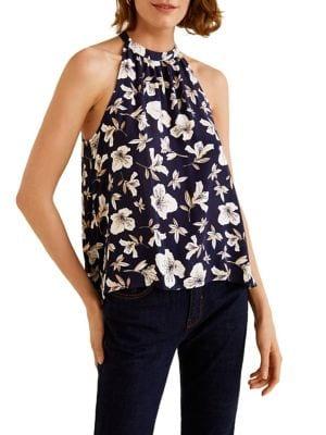 Mango Printed Halterneck Top