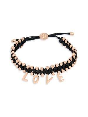 Bcbgeneration Love Boxed Black Woven Adjustable Pulley Bracelet