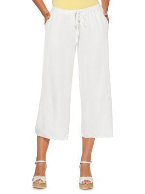Rafaella Frayed Wide-leg Pants