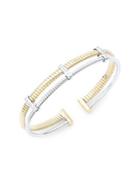 Nadri 18k Goldplated & Rhodium Double Omega Flexi Cuff