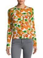 Lord & Taylor Citrus-print Cardigan