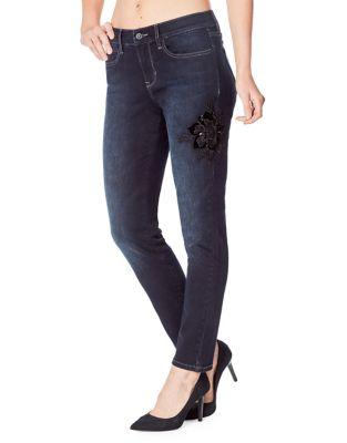 Nicole Miller New York Embroidered Skinny Jeans