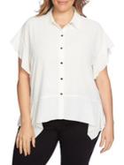 1.state Short-sleeve High-low Blouse