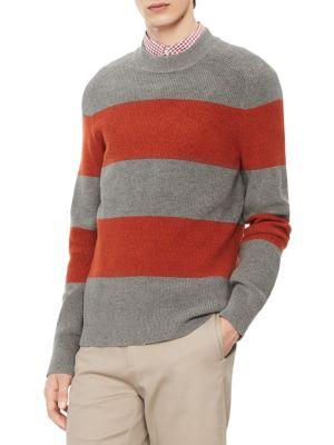 Calvin Klein Striped Mockneck Sweater