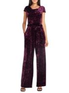 Tahari Arthur S. Levine Velvet Cap Sleeve Jumpsuit