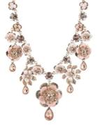Marchesa Crystal Floral Collar Necklace