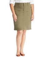 Lauren Ralph Lauren Plus Stretch Cotton Chino Skirt