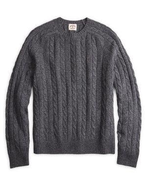 Brooks Brothers Red Fleece Wool-blend Cable Crewneck Sweater