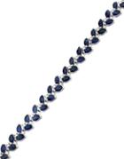Effy Royale' Bleu Sapphire, Diamond And 14k White Gold Bracelet