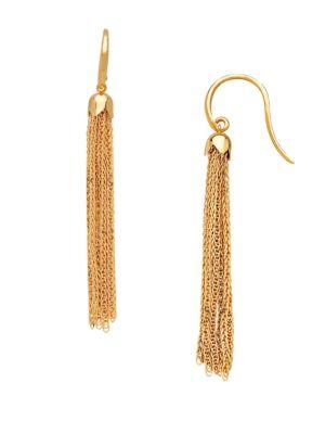 Lord & Taylor 14k Yellow Gold Fringed Drop Earrings