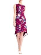 Adrianna Papell Floral High-low Trumpet Dress
