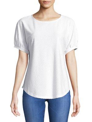 Imnyc Isaac Mizrahi Textured Billow-sleeve Dolman Tee