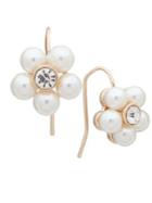 Anne Klein Goldtone, Crystal & Faux Pearl Flower Drop Earrings
